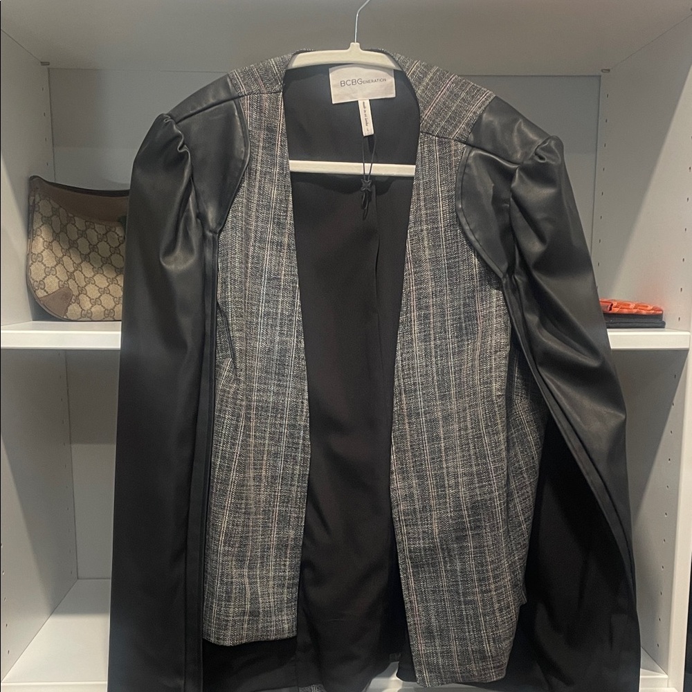 BCBGeneration Black and Gray Plaid Blazer
